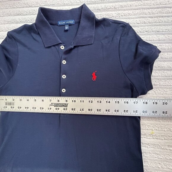 Ralph Lauren Womens Navy Blue Short Sleeve Polo Dress Medium Cotton Casual Mini - Picture 6 of 7